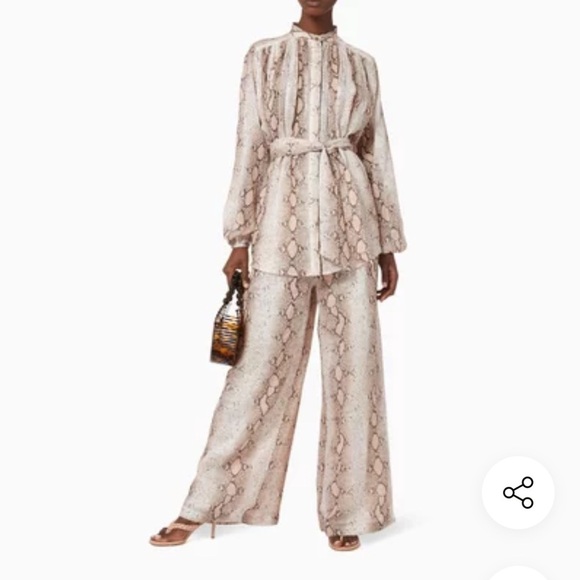 Zimmermann Snake Print Blouse in Beige and Brown size - Picture 8 of 16